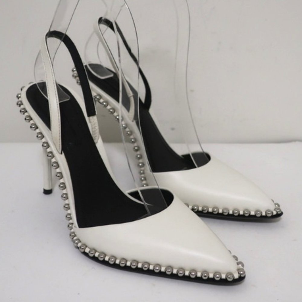 Alexander Wang Rina Pumps White Studded Size 35 - Picture 1 of 12